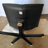 Office armchair in leather by Jean Louis Berthet pure Mobilier International, 80s