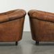 Sturdy set of vintage sheepskin club armchairs with a great appearance
