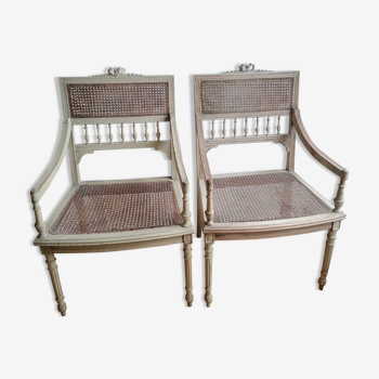 Pair of armchairs canned Louis XVI era