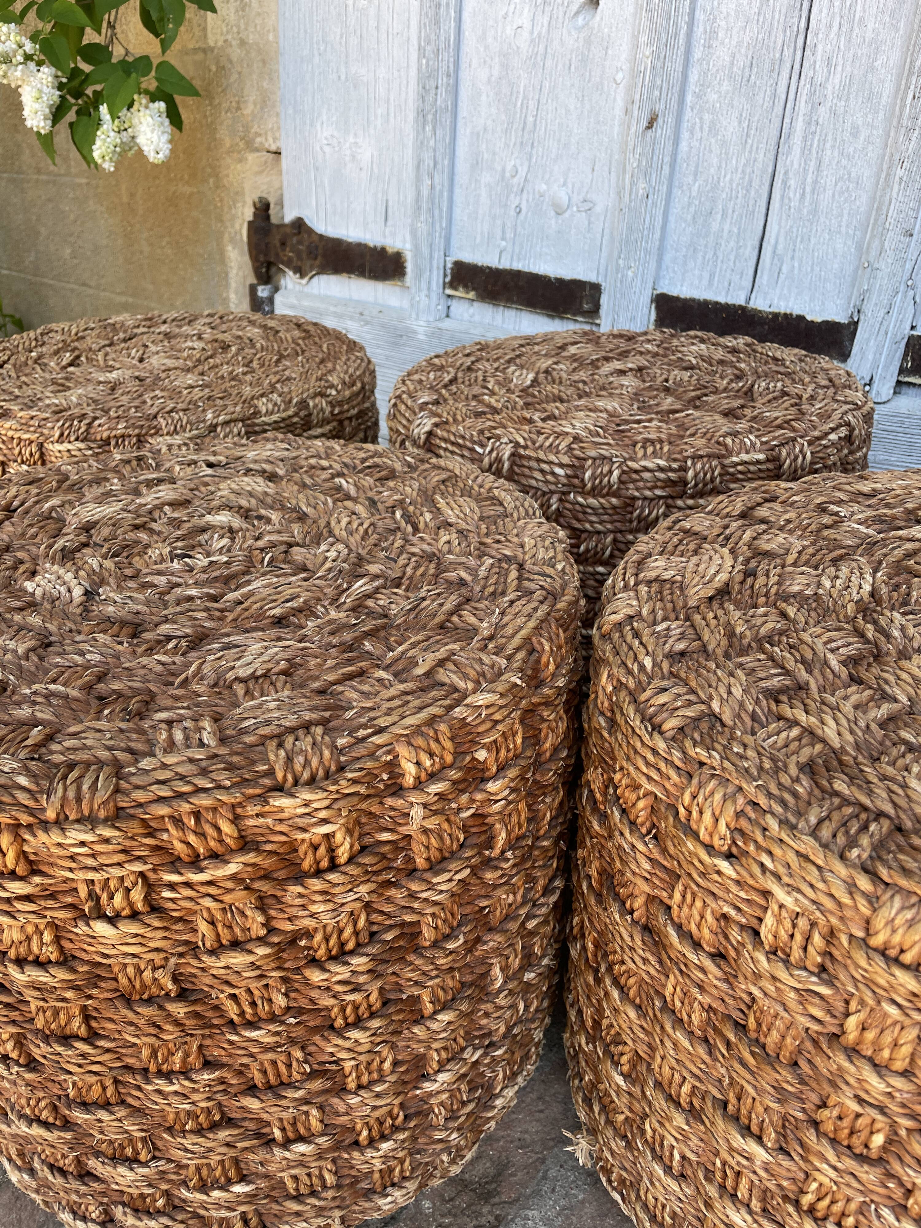 4 wooden stools and rope 1960