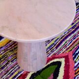 Minimalist natural pink marble side table