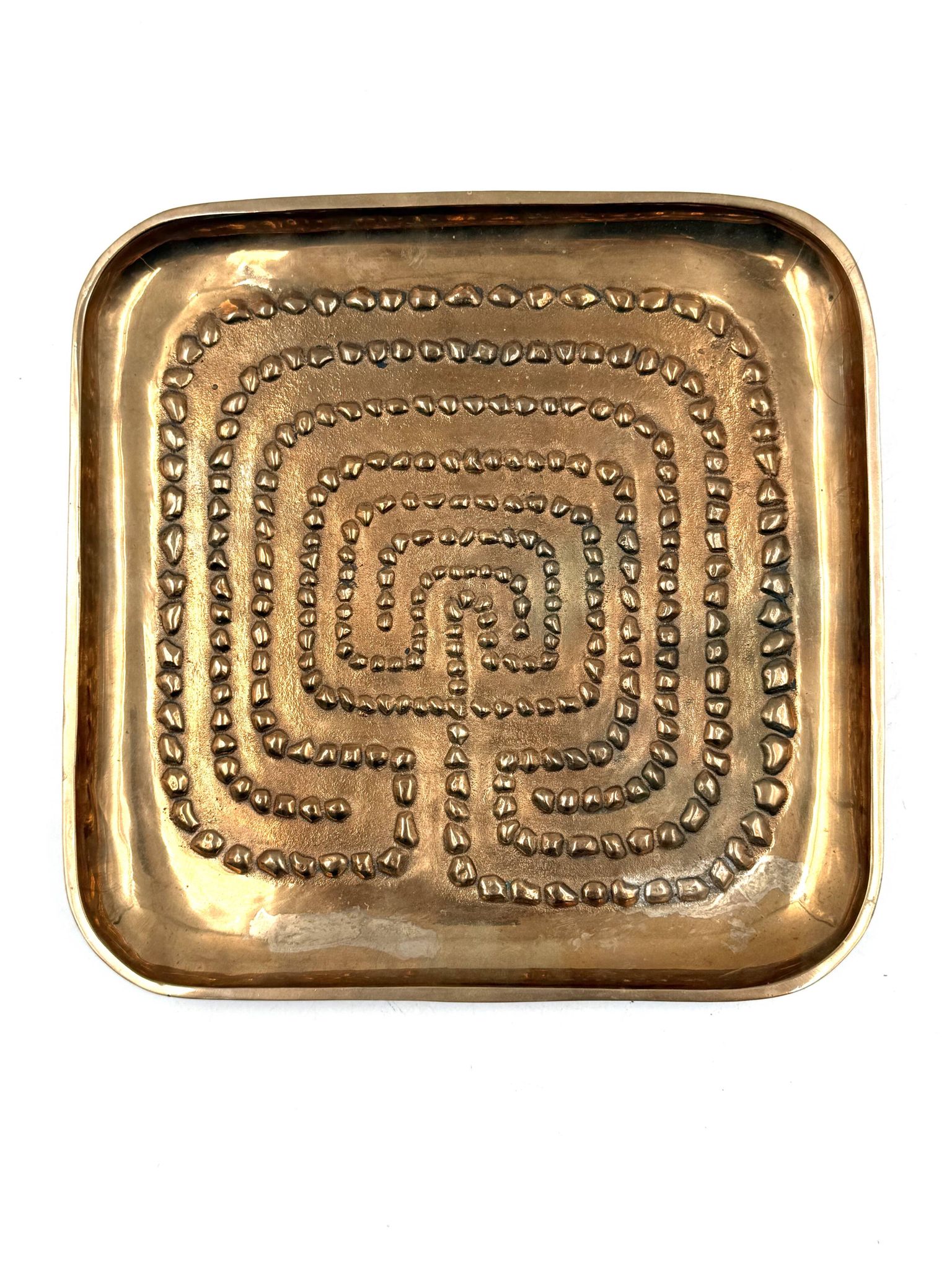 Modern solid brass tray / vide poche, Atelier Ventrella Italy 1980s