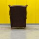 Brown vintage handmade chesterfield recliner armchair