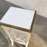 White and gold side table