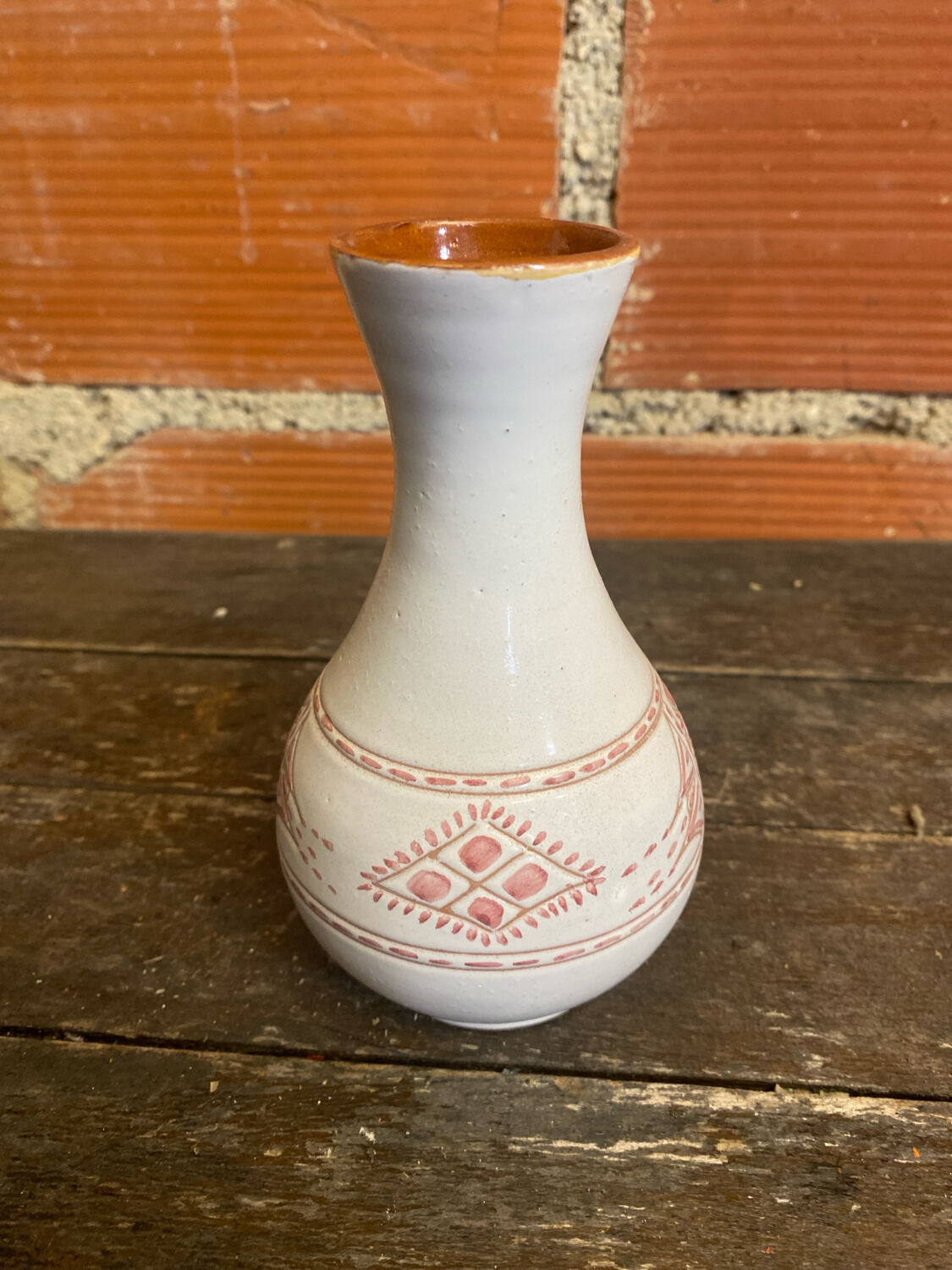 Old vase for sale white ceramic engraved rose vintage #d674