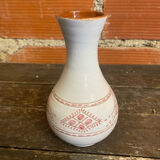 Old vase for sale white ceramic engraved rose vintage #d674