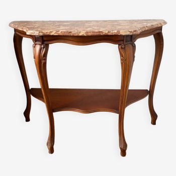 Cherry console with marble top