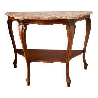 Cherry console with marble top