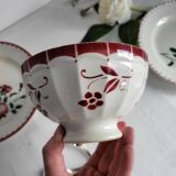 Antique faceted earthenware bowl, Digoin Badonviller