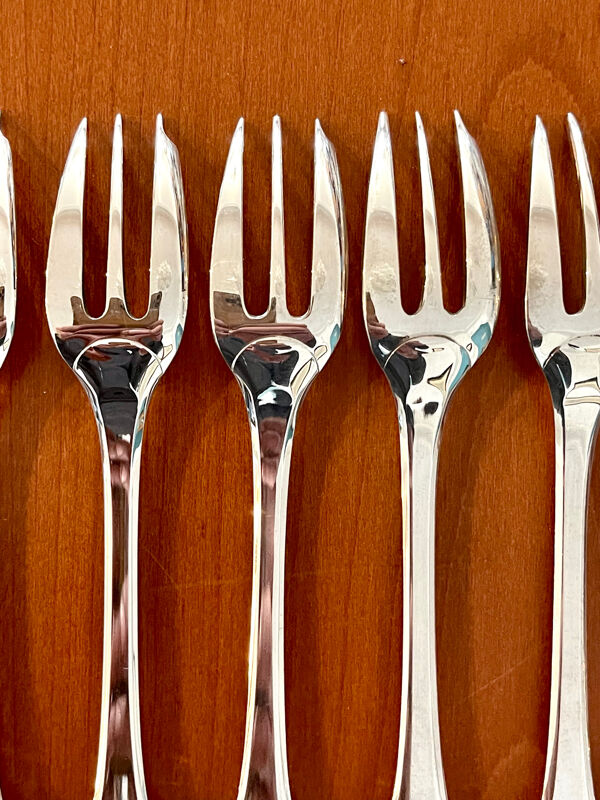 Christofle Cluny 12 fourchettes à gâteau ,dessert état neuf