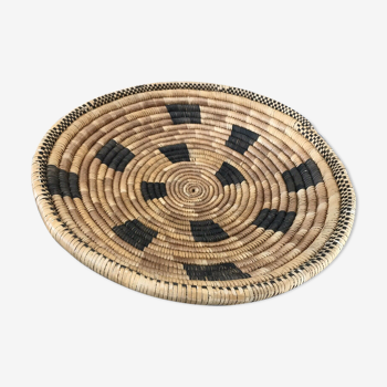 Panier bol en paille origine afrique tressage à la main 34 cm