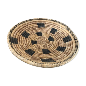 Basket straw bowl origin African hand weave 34 cm