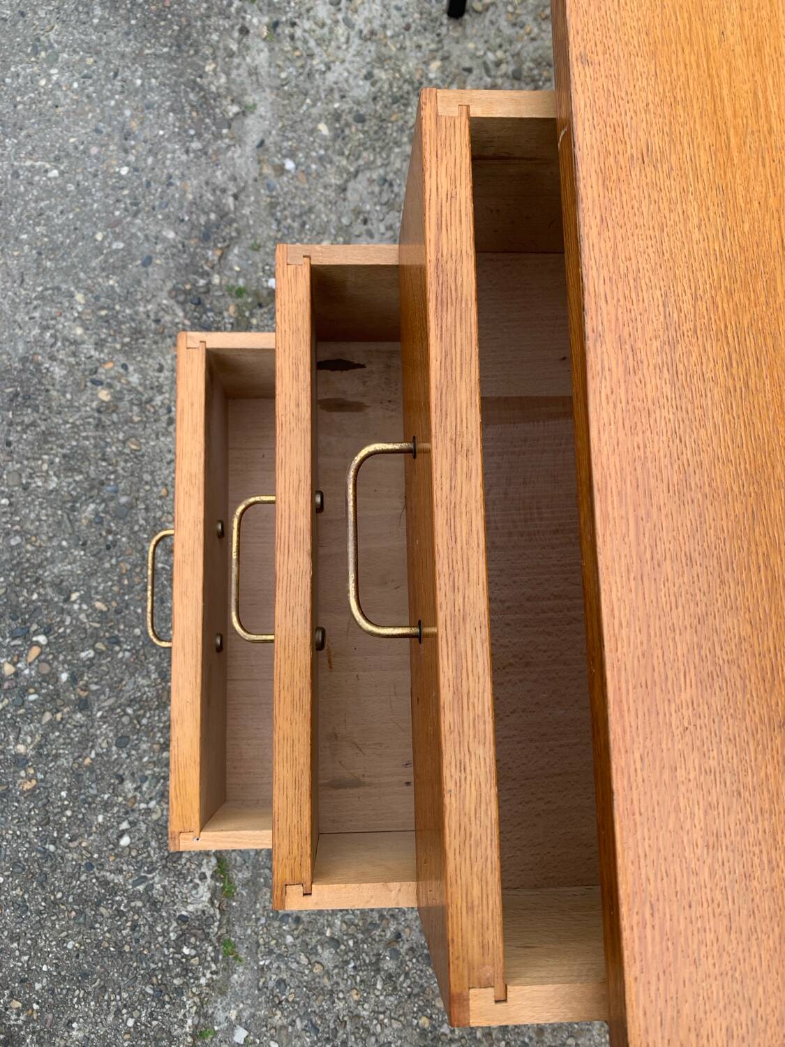 Vintage modernist desk in wood and metal
