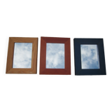 Set of 3 mirrors to hang with wooden frames