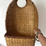 Woven rattan basket, storage or hanging basket