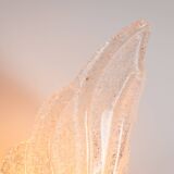 Pair of vintage glass leaf wall lamps