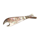 Mexican fish bottle opener in mother-of-pearl and brass, 50s