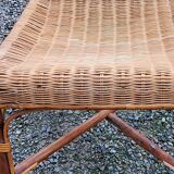 Rattan and wicker armchair from the 50s