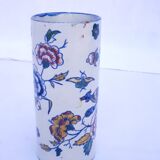 Vase tube with floral pattern manufacture of Gien a 19