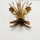 Large Gilded Italian Hollywood Regency Metal Wall Lamp by Hans Kögl
