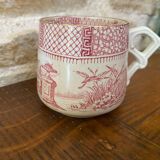 Terre de Fer Cup Lunéville decoration Lace color pink / burgundy