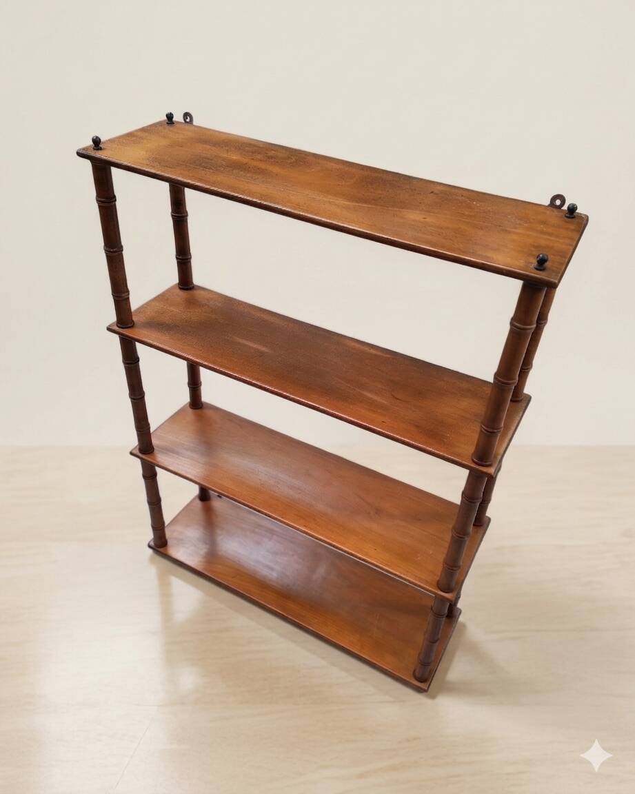 Rare Napoleon III Style Bamboo Wall Shelf - 19th Century