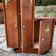 Vintage wooden doll wardrobe Art Deco
