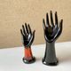 Vase ring pair of hand black ceramic vintage 80s