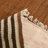 4x5 Camel Brown & Beige Vintage Kilim Rug, 118x161Cm