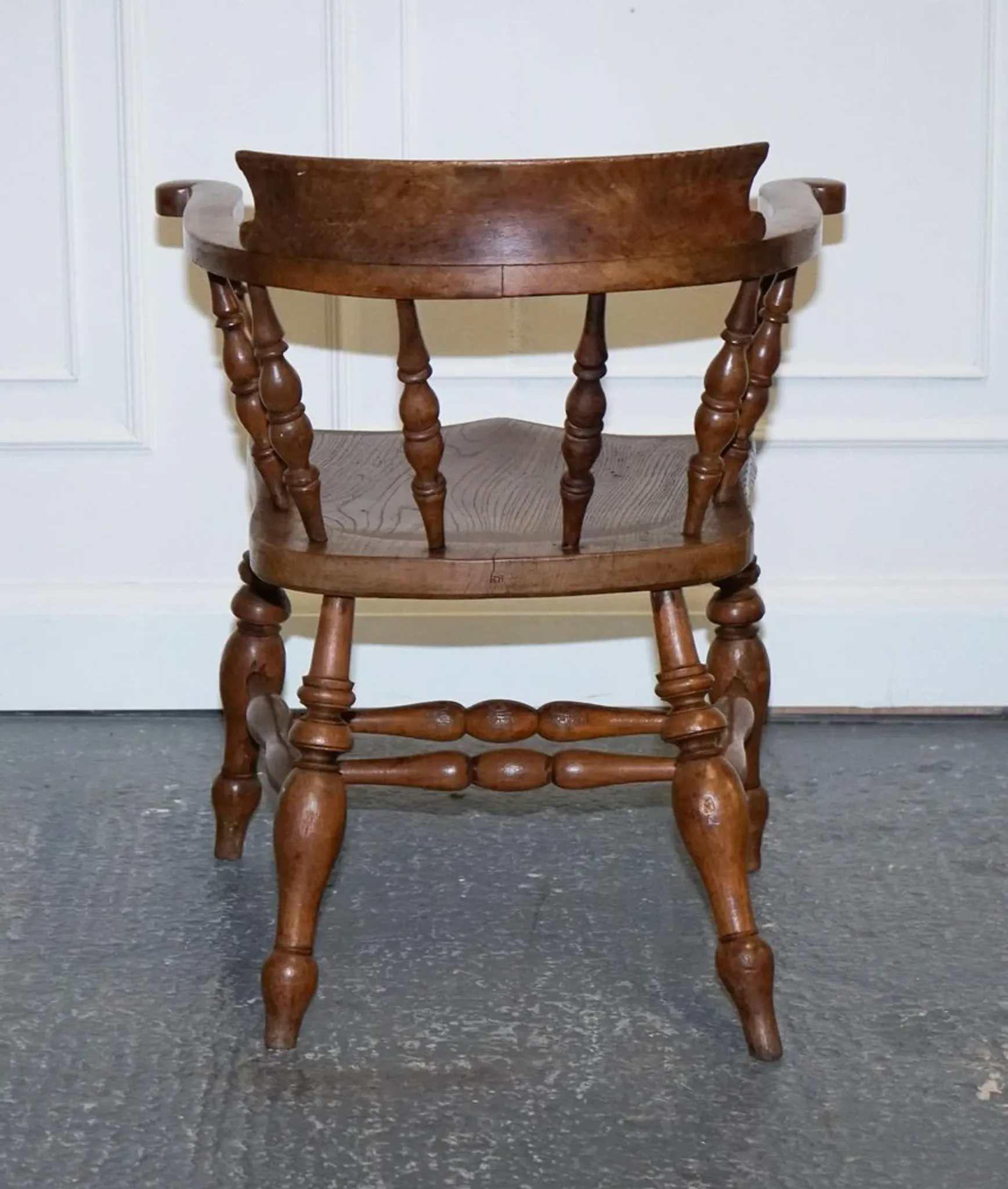 Edwardian Oak Captain's Chair for Smokers, 1900s