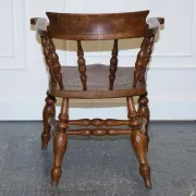 Edwardian Oak Captain's Chair for Smokers, 1900s