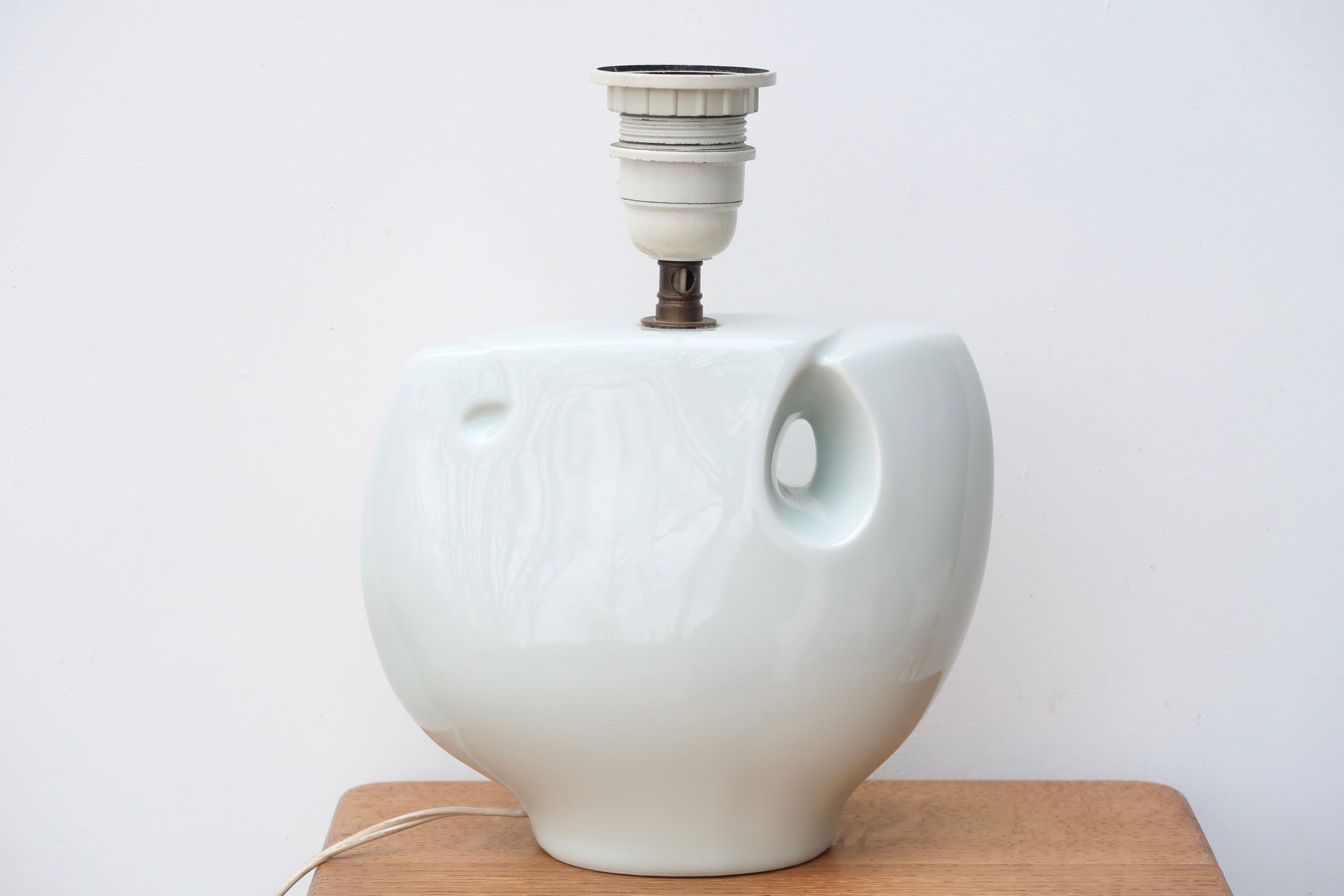 Freeform porcelain lamp from Virebent, 70s