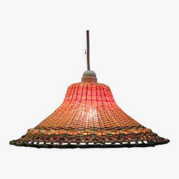 Rattan pendant lamp vintage