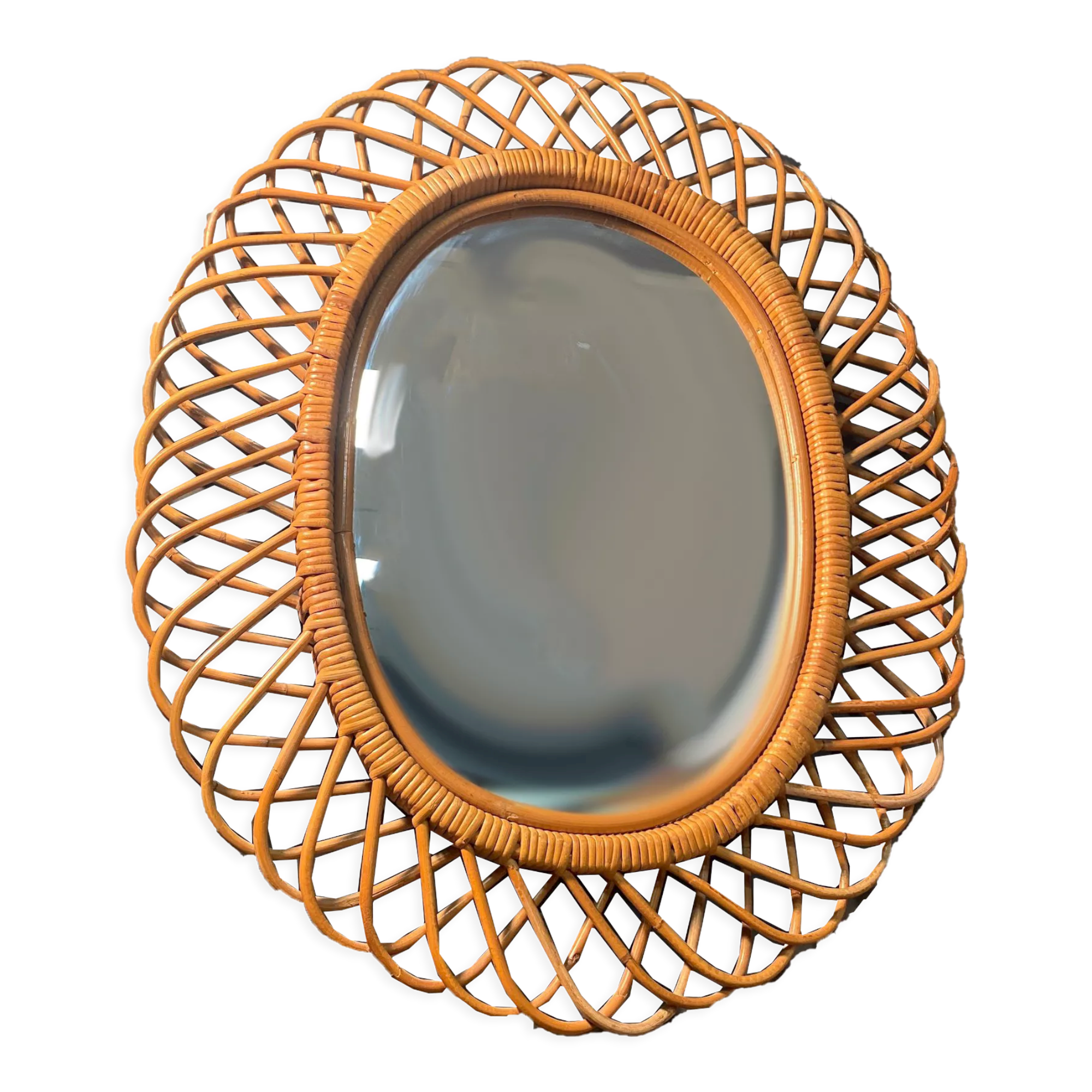 Rattan mirror