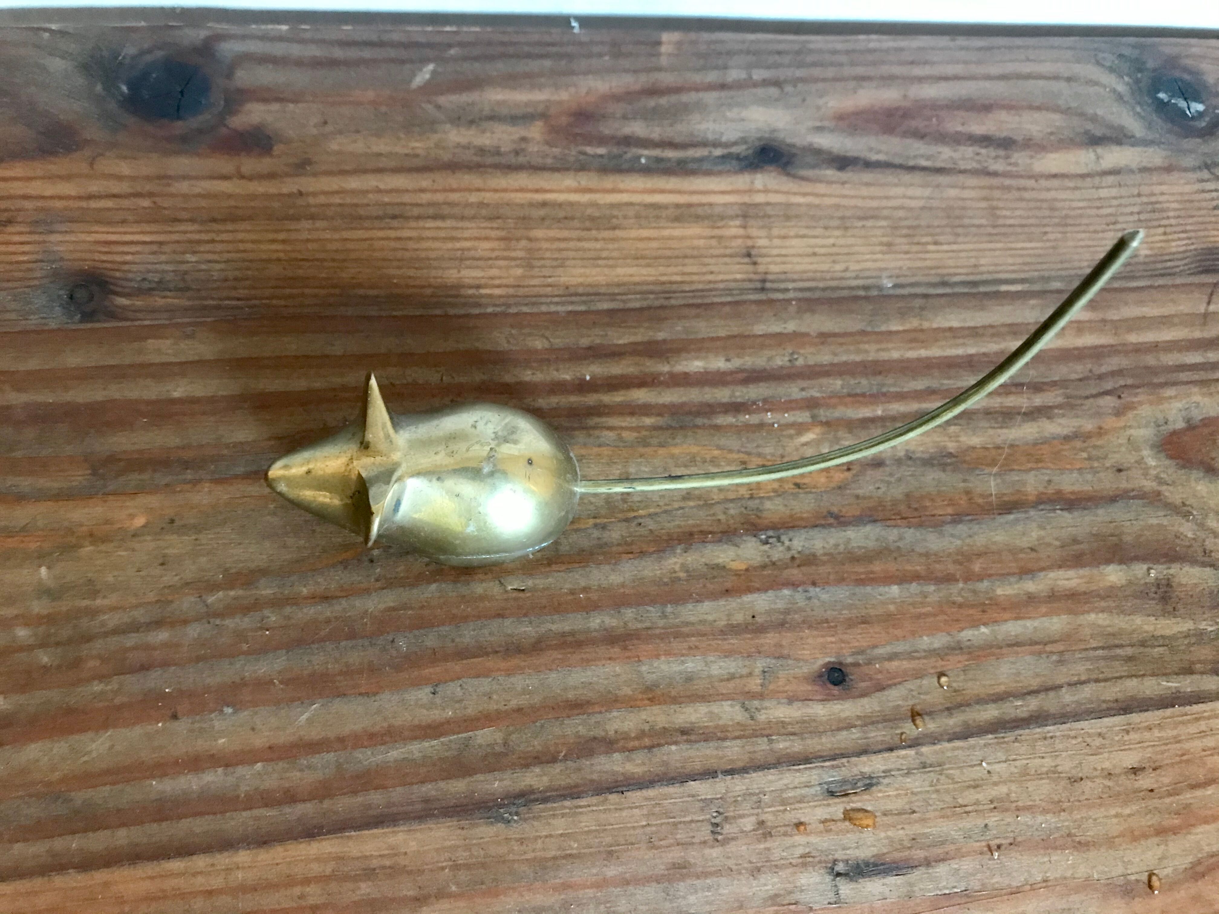 Vintage brass mouse