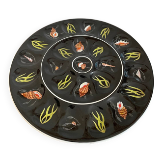 Large oyster dish, Henriot Quimper shellfish