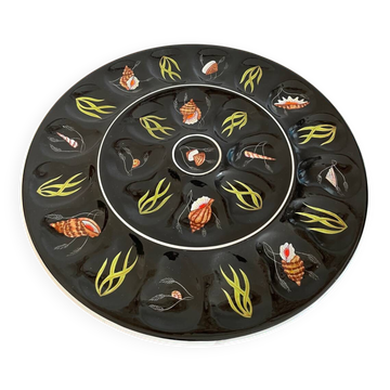 Grand plat à huître, coquillages Henriot Quimper