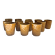Set of 12 ochre Chavaillon de Sarreguemines cups