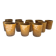 Set of 12 ochre Chavaillon de Sarreguemines cups