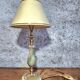 Lampe de table onyx vert & laiton doré griffes acanthe 1960s
