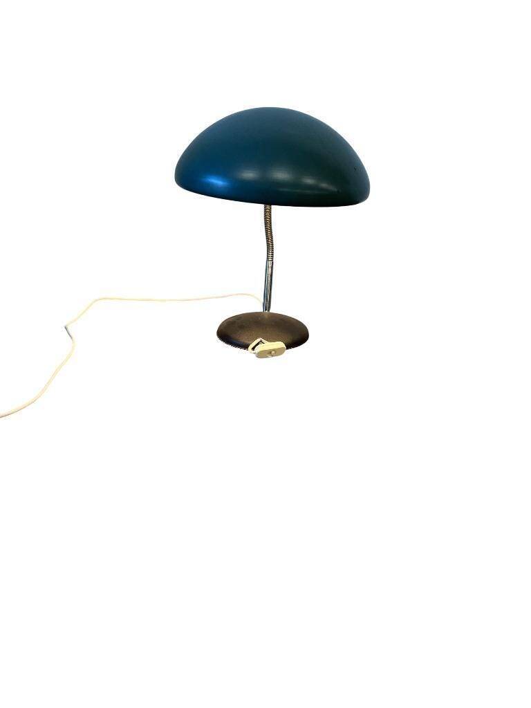 Vintage turquoise metal desk lamp / table lamp