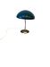 Lampe de bureau vintage turquoise en métal / lampe de table