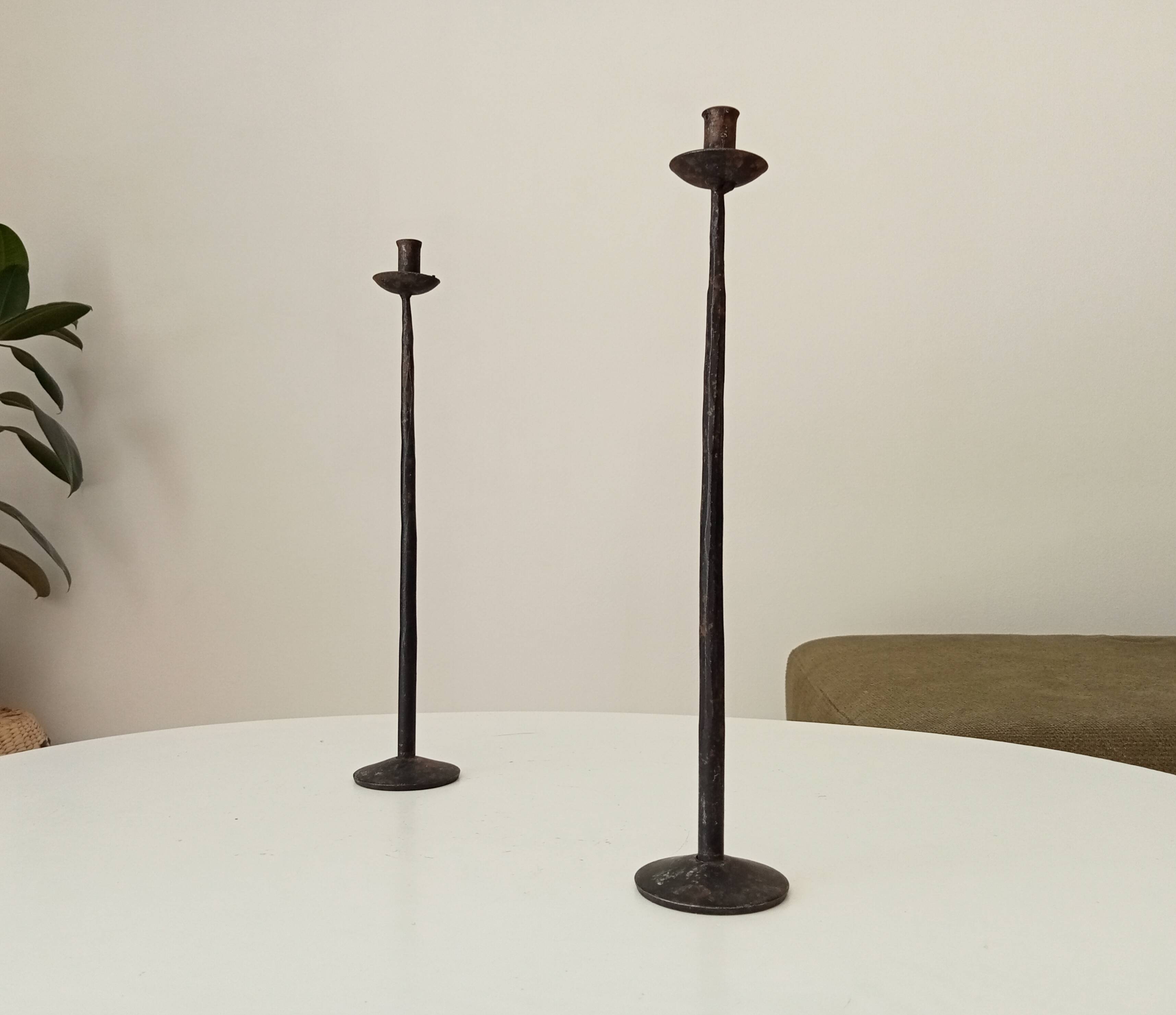 Pair of brutalist / minimalist candlesticks from the 60s
