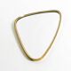 Heavy mid-century brass kidney-shaped wall mirror from Münchner Zierspiegel