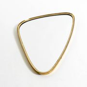 Heavy mid-century brass kidney-shaped wall mirror from Münchner Zierspiegel