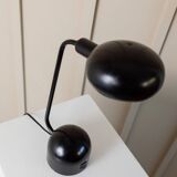 Black metal adjustable desk lamp, postmodern Memphis style, Italian 1980s design, swivel head