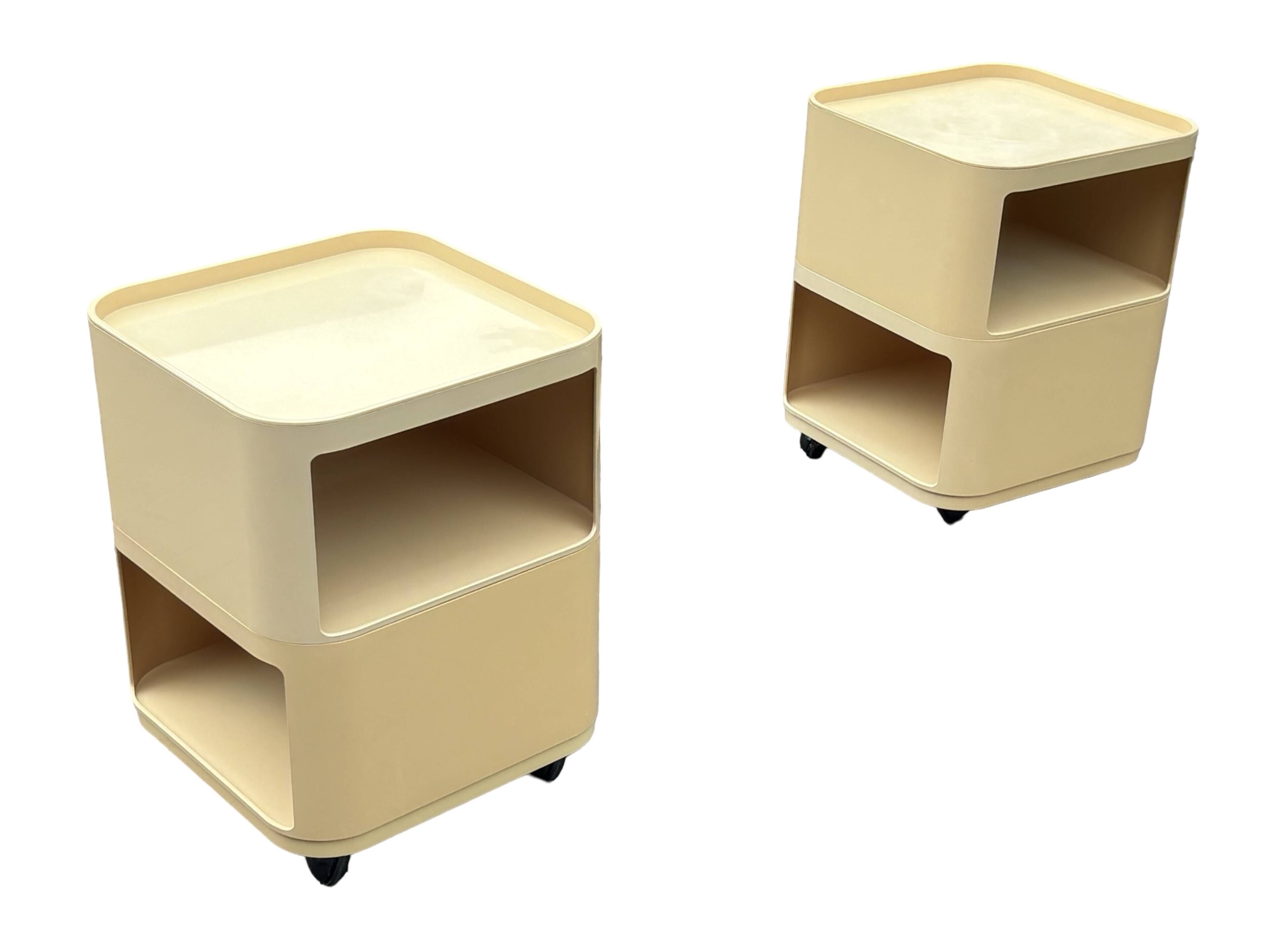 Ensemble vintage de deux chariots Kartell Componibili 4970 par Anna Castelli