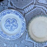 Two mismatched old plates