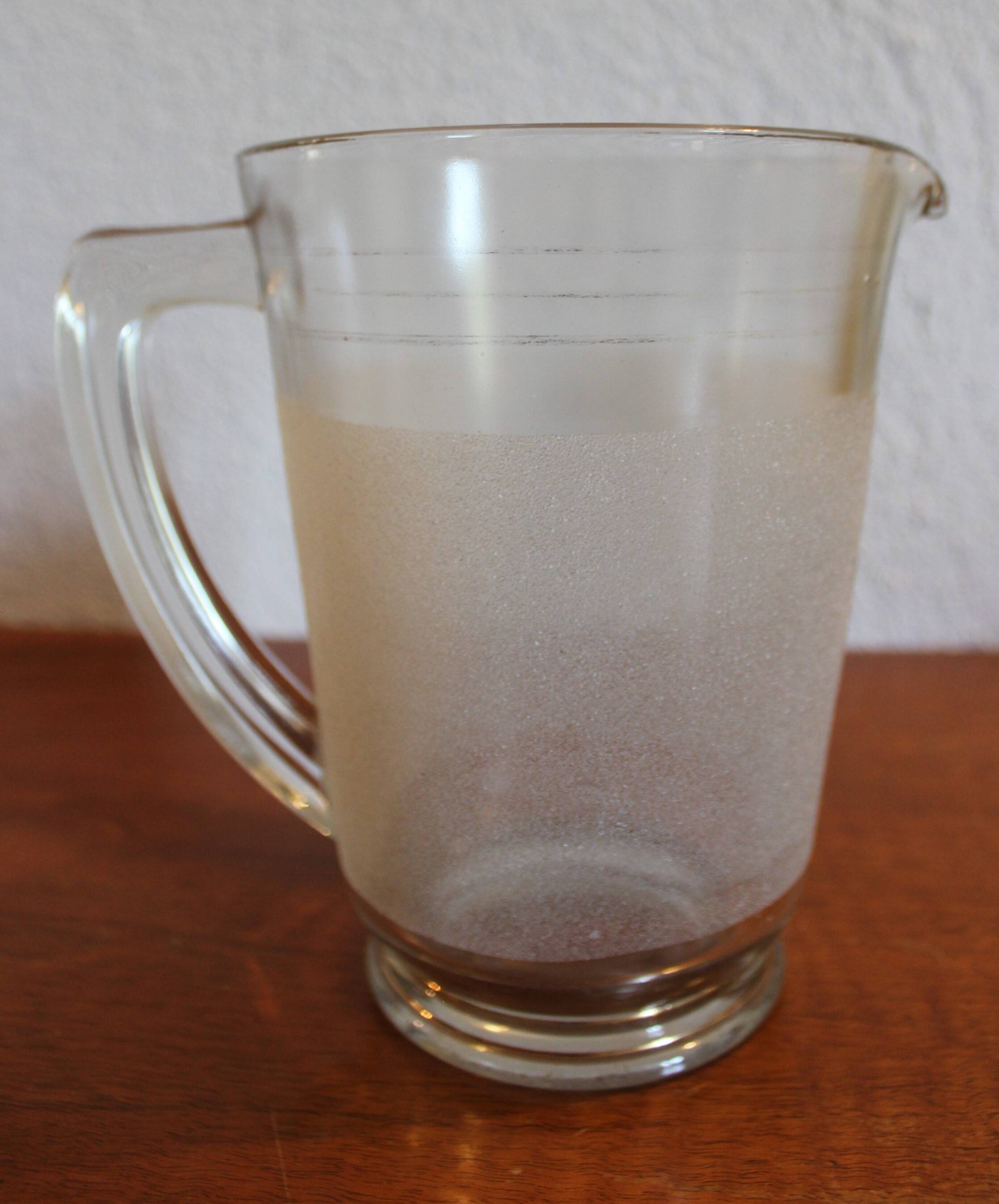Set of 12 vintage 1950s granita glasses and pitcher