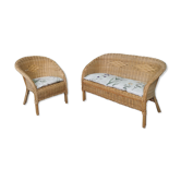 Fauteuil et canapé enfant en rotin